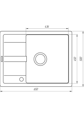 Гранитная мойка ONE Серый металлик 650*500мм А0005 Globus Lux 066737 (341828981)