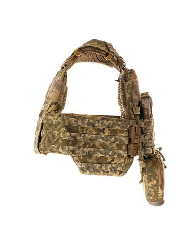 Тактична плитоноска М7 Pro зі швидким скиданням + 3 підсумки + напашник (без плит) Піксель No Brand (332636015)