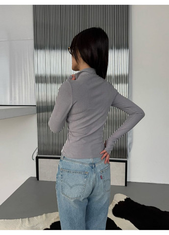 Жіночий стильний лонгслів на блискавці з акцентними лініями No Brand (371923722)