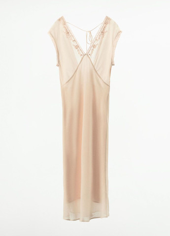 Светло-розовое праздничный платье Zara однотонное