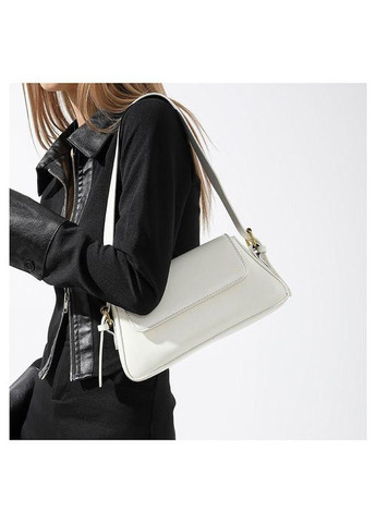 Жіноча сумка багет білого кольору в стилі Zara (362588116)