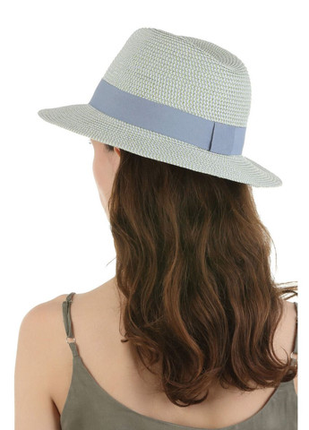 Літній жіночий капелюх федора блакитний з паперової соломки (SC55342) Seeberger (331768512)