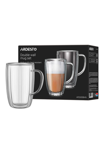Набор чашек с ручками и двойными стенками 350 мл 2 шт. AR2635BHN Ardesto (313110256)