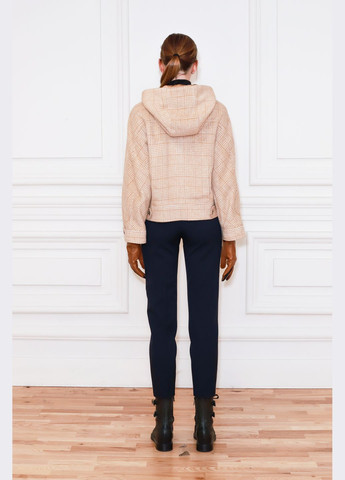 Бежевое зимнее Бежево-молочное укороченное пальто с капюшоном Сиена Dolcedonna