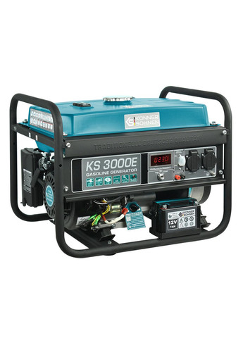 Бензиновый генератор KS 3000E (3 кВт, 50 Гц, 230 В, 15 л) электростартер однофазный (23138) Konner&Sohnen (276905388)