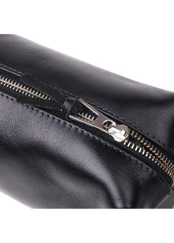 Косметичка среднего размера из гладкой кожи на молнии Украина 16764 Черная Grande Pelle (366881271)