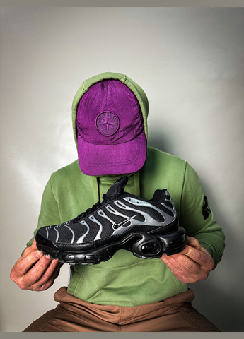 Чорні Осінні кросівки чоловічі nike air max plus “black/metallic silver" | найк аір макс плюс чорні No Brand