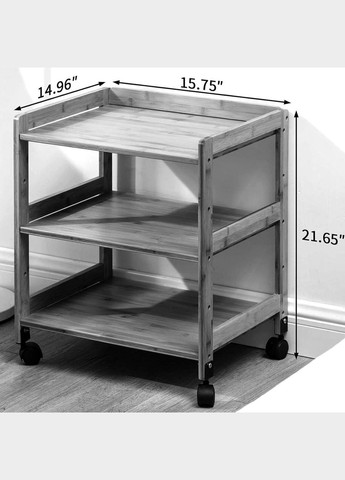 Етажерка з дерева для ванної на коліщатах Батерсел сієна (АБТ-007705) No Brand (328209151)