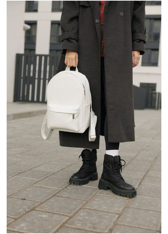 Жіночий міський класичний рюкзак з екошкіри Білий (28860251235) Sambag (365851588)