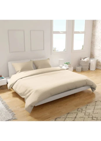 Евро комплект постельного белья сатин 230х260 см бежевый Home Line (393513034)