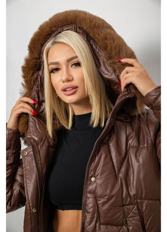 Коричневая зимняя куртка женская зимняя короткая Ager 244R865