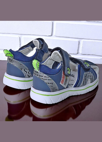 Синие спортивные, повседневные ортопедические закрытые босоножки сандалии на липучках для мальчика том м Tom.M на липучке