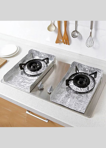 Набор из 2 защитных термостойких накладок на плиту из алюминиевой фольги фольга панель протектор газовых плит Kitchen Master (317638705)