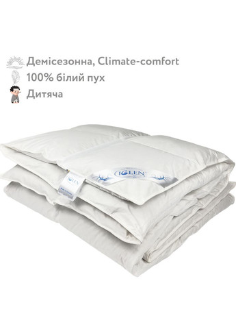 Демисезонное одеяло со 100% белым гусиным пухом детское Climatecomfort 110х140 () Iglen 110140110w (282313737)