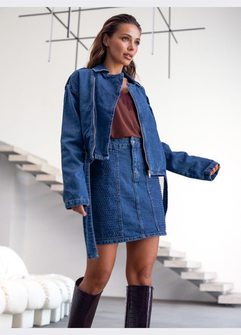 джинсовий костюм зі спідницею синій Dressa (304836400)