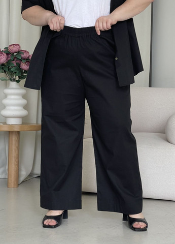 Льняні штани палаццо чорні Торіо 600001201 Merlini (291120428)