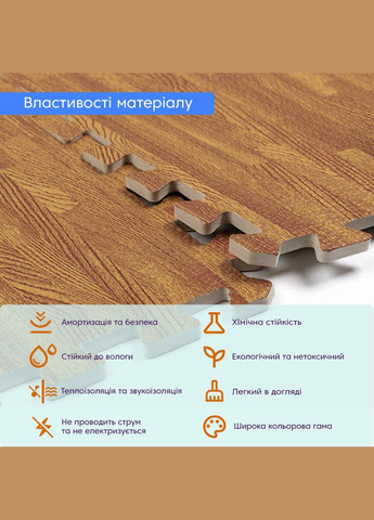 Підлога пазл - модульне підлогове покриття 600x600x10мм золоте дерево (МР2) SW-00000022 Sticker Wall (322770957)