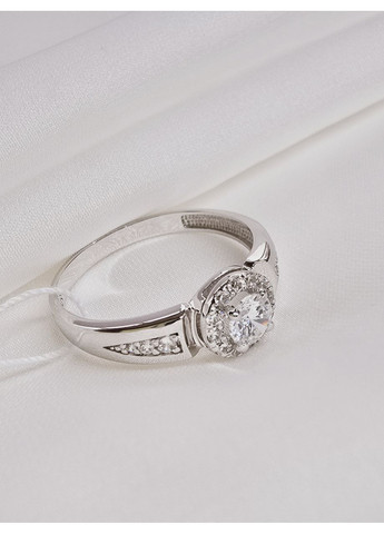 Золота каблучка з фіанітами, біле золото 585 проби (17р) 700237б-2к Харківська ювелірна фабрика (355795852)