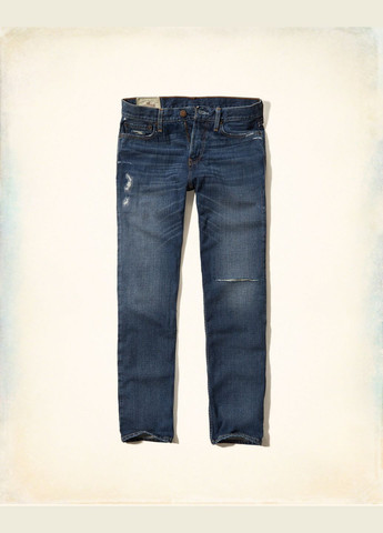 Синие демисезонные джинсы classic straight hc7345m Hollister