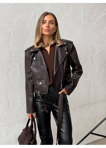 Коричнева куртка-косуха power колір шоколад milirud