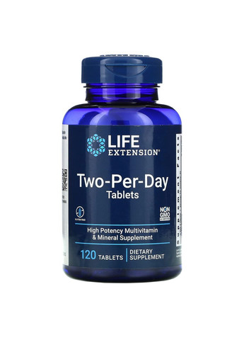 Мультивитаминный комплекс дважды в день Twoper-Day 120 таблеток Life Extension (263517298)