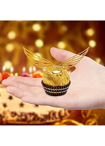 Набор золотых декоративных крыльев для конфет и десертов — 50 шт. Снитч Golden Snitch Ferrero (394079683)