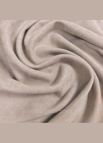 Штора на черных люверсах 1 шт 355х250 см микровелюр Беж-капучино No Brand (337353884)