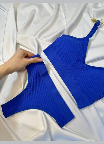Синий демисезонный базовый женский комплект белья No Brand