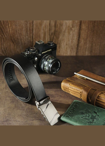 Ремень мужской c затемненной пряжкой волна Vintage черный (sku_20250) No Brand (327819685)