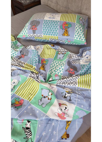 Постельное белье Зверята/, фланель(байка) Полуторный размер, наволочки 70/70 No Brand (364218605)