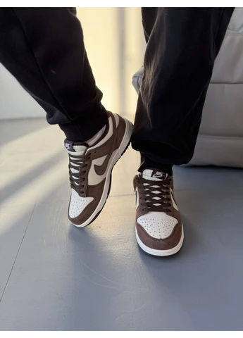 Коричневые демисезонные кроссовки мужские nike sb dunk brown suede найк сб данк коричневые No Brand