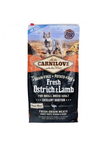 Сухий корм Fresh Ostrich & Lamb для дорослих собак дрібних порід, ягня та страус, 6 кг Carnilove (349823921)