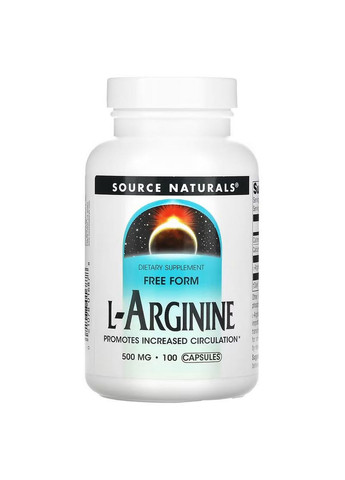Аминокислота L-Arginine 500 mg, 100 капсул Source Naturals (293338843)