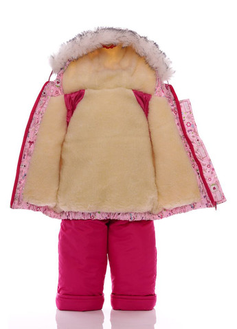 Комбинезон Конверт на меху для девочки с принтом Корон мех белый с черным тройка розовый 98 см (51428) BABYKROHA (315423914)