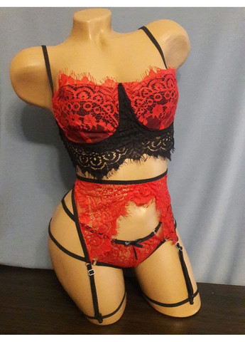 Красный демисезонный комплект белья «элегия» No Brand