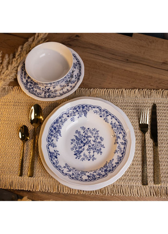 Столовий сервіз порцеляновий Bitossi 16 предметів на 4 персони, синій Yiwu (366249676)
