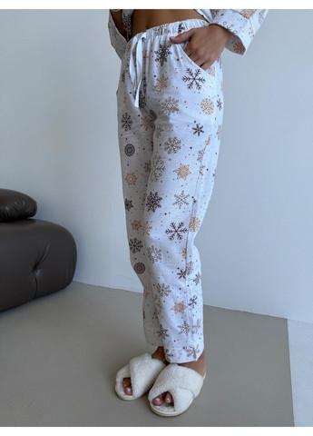 Молочная всесезон домашний костюм пижама из хлопка рубашка + брюки Vakko