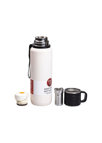 Термос High Bottle 1 л із заварником та фліп кришкою, білий Yiwu (363058954)