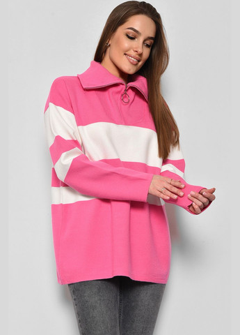Рожевий зимовий светр жіночий напівбатальний рожевого кольору пуловер Let's Shop