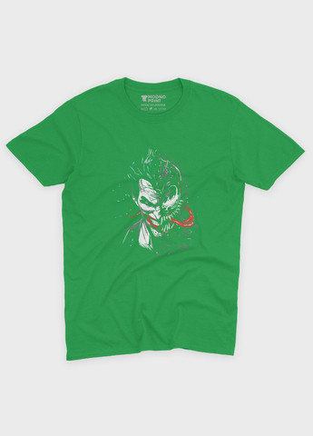 Зелена демісезонна футболка для хлопчика з принтом суперзлодія - джокер (ts001-1-keg-006-005-028-b) Modno
