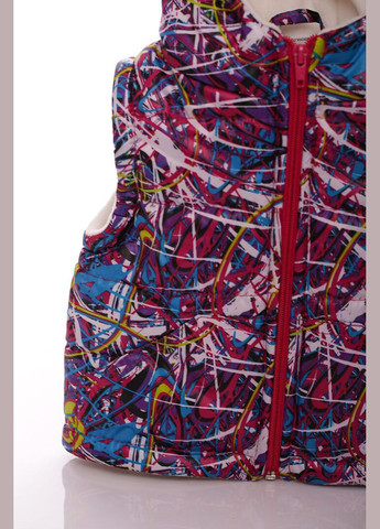 Жилетка на флісі з кишенями та капюшоном з принтом павутинки малинова 104 см (45039) BABYKROHA (315721636)