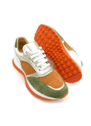 Кожаные женские кроссовки оранжевые. Bengzo Baldini оранжевые демисезоны (341090063)