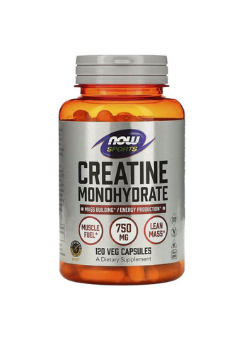 Креатин Sports Creatine Monohydrate, 120 вегакапсул Now (293481935)