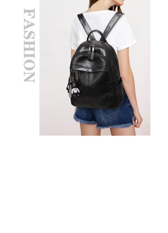 Жіночий рюкзак чорний прогулягковий з брелком КиП (270016462)