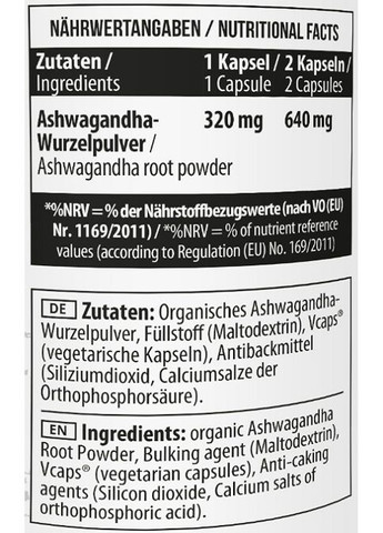Ashwagandha 100 Veg Caps MST Nutrition (331611033)