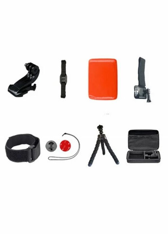 Набор Креплений для экшн камеры 21в1: Крепление на Голову, Грудь, Кисть, Шлем, Руль, Ручка-поплавок, Монопод, Присоска (5001457) Clefers (340820145)