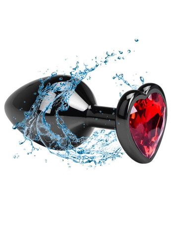 Металева анальна пробочка серце S із синім стразом у чохлі 2.8*7.5 см для чоловіків і жінок No Brand (340914547)