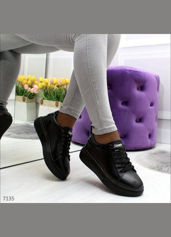 Черные кожаные женские кроссовки кеды, черные кроссовки KDSL чёрные демисезоны (302292777)