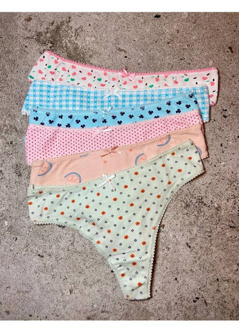 Набір жіночих трусів «Фруктовий мікс» — 7 шт з принтами UOKIN Стрінги (370368955)