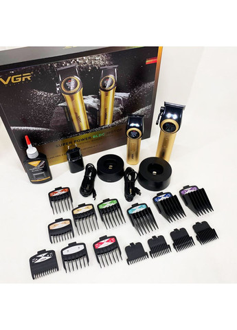 Набір 2 в 1 V-001 V-977 GOLD, акумуляторна машинка для стрижки та триммер. Колір: золотий VGR (364666067)